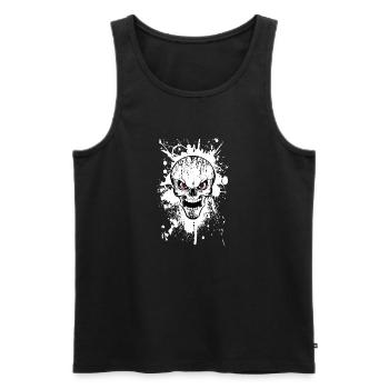 skull grunge style 02 - Männer Premium Bio Tank Top - Schwarz - Vorne - Michal (187cm)
