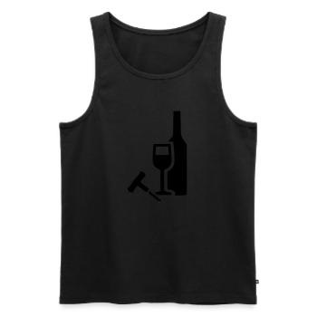 Wein - Männer Premium Bio Tank Top - Schwarz - Vorne - Michal (187cm)
