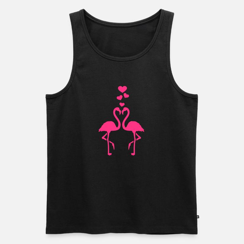 Flamingo - Männer Premium Bio Tank Top - Schwarz