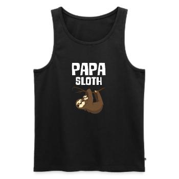 Papa Sloth - Männer Premium Bio Tank Top - Schwarz - Vorne - Michal (187cm)
