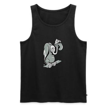 geier witzig - Männer Premium Bio Tank Top - Schwarz - Vorne - AI Model Male 178 light (178cm)