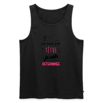 Je ne suis pas têtue... Drôle Déterminée Caractère - Débardeur bio Premium Homme - noir - Devant - AI Model Male 178 light (178cm)