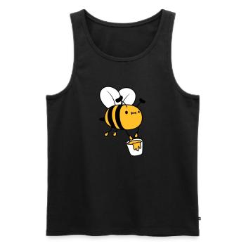 Honig Eimer Biene - Männer Premium Bio Tank Top - Schwarz - Vorne - AI Model Male 178 light (178cm)