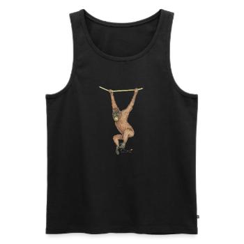 Orang-outan, un singe de la forêt tropicale - Débardeur bio Premium Homme - noir - Devant - Michal (187cm)