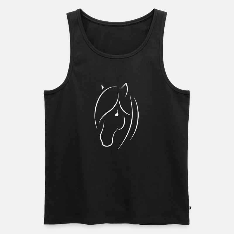 Pferdekopf - Männer Premium Bio Tank Top - Schwarz