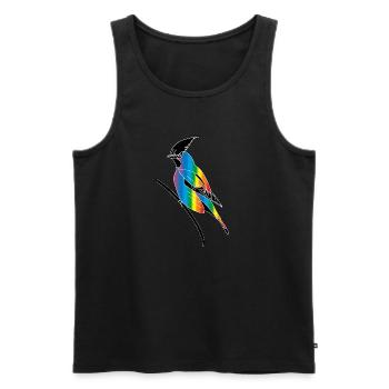 Oiseau - Débardeur bio Premium Homme - noir - Devant - AI Model Male 178 light (178cm)