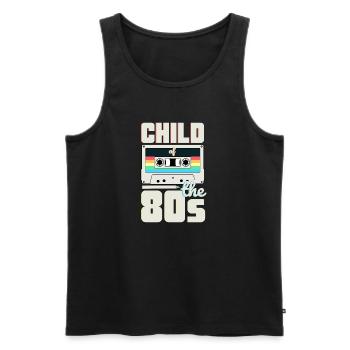 Enfant des années 80 Mixtape 80s Saying Outfit - Débardeur bio Premium Homme - noir - Devant - AI Model Male 178 light (178cm)
