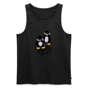 Party Crew Pinguin Freunde - Männer Premium Bio Tank Top - Schwarz - Vorne - Michal (187cm)
