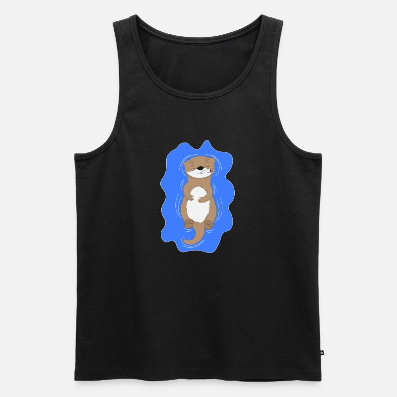 Räuchernder Otter - Männer Premium Bio Tank Top - Schwarz