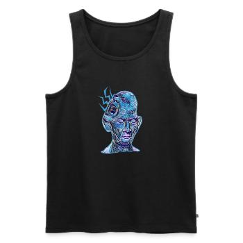 Man screaming Mental Health Anxiety - Men's Premium Organic Tank Top - black - Front - Michal (187cm)