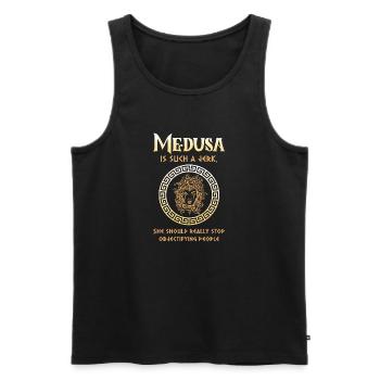 Antike Griechische Mythologie Fabelwesen Schlange - Männer Premium Bio Tank Top - Schwarz - Vorne - Michal (187cm)
