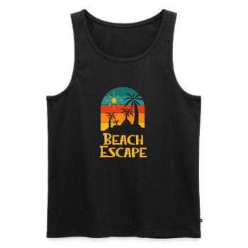Beach Escape Vacances tropicales Festival d'été - Débardeur bio Premium Homme - noir - Devant - Michal (187cm)