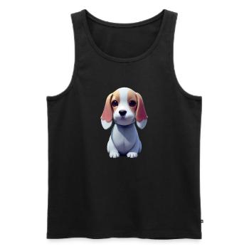Basset Hound Dog - Basset Hound - Men's Premium Organic Tank Top - black - Front - AI Model Male 178 light (178cm)