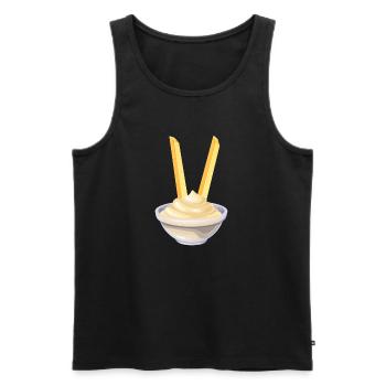 Leckere Mayonnaise | Mayo mit Pommes | Lustig - Männer Premium Bio Tank Top - Schwarz - Vorne - Michal (187cm)