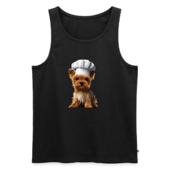Restaurateur Yorkshire Terrier Puppy Cooking Dog - Men's Premium Organic Tank Top - black - Front - Michal (187cm)