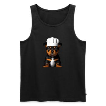 Rottweiler Restaurateur Dogs Cooking Dog Puppy - Men's Premium Organic Tank Top - black - Front - Michal (187cm)