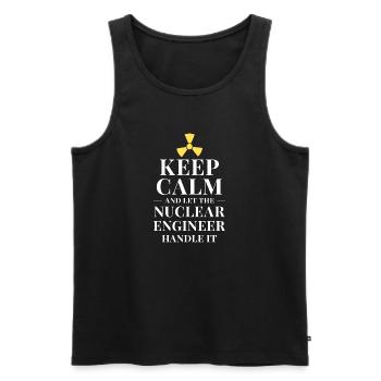 Keep calm and let the nuclear engineer handle it - Men's Premium Organic Tank Top - black - Front - Michal (187cm)