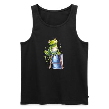 Cool weatherman - Men's Premium Organic Tank Top - black - Front - AI Model Male 178 light (178cm)