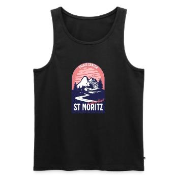 St. Moritz Schweiz Wallis - Männer Premium Bio Tank Top - Schwarz - Vorne - AI Model Male 178 light (178cm)