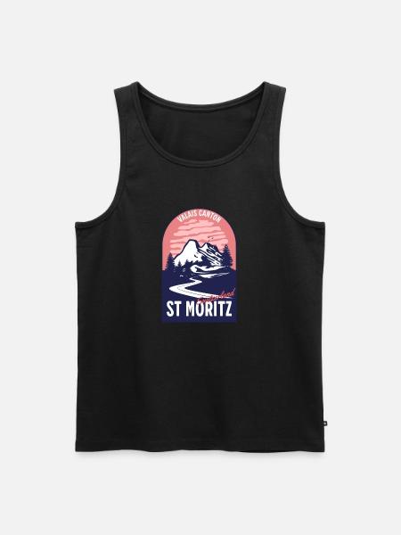 Saint-Moritz Suisse Valais - Débardeur bio Premium Homme - noir