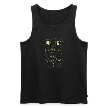 1971 vintage retro 70s legends are born birthday - Men's Premium Organic Tank Top - black - Front - AI Model Male 178 light (178cm)