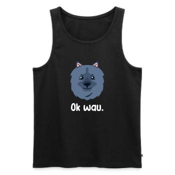 Ok wau mit Keeshond Hundeliebhaber - Männer Premium Bio Tank Top - Schwarz - Vorne - AI Model Male 178 light (178cm)