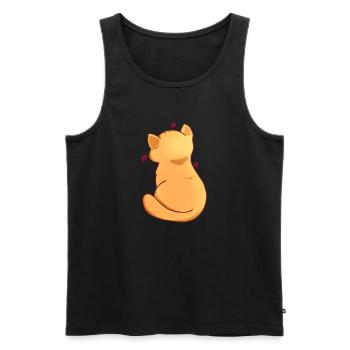 Funny Kawaii Orange Cat, Annoyed Cat - Men's Premium Organic Tank Top - black - Front - Michal (187cm)