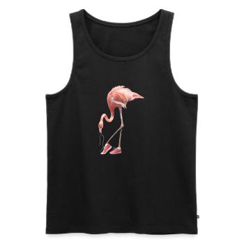 Flamingo und rosa Schuhe - Männer Premium Bio Tank Top - Schwarz - Vorne - AI Model Male 178 light (178cm)