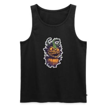 Helloween Kürbis Monster - Männer Premium Bio Tank Top - Schwarz - Vorne - Michal (187cm)