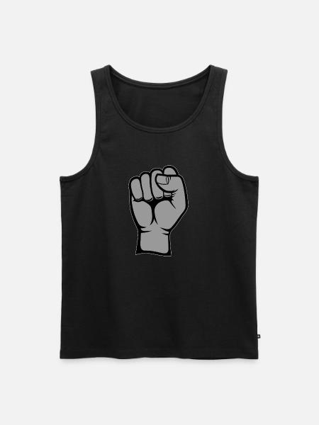 Vuist Hand Symbool Grijs PNG - Mannen Premium Bio Tanktop - zwart