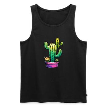 Cactus / Cacti / Plant / Desert / Botany - Men's Premium Organic Tank Top - black - Front - Michal (187cm)