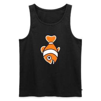 Humour petit poisson clown - Débardeur bio Premium Homme - noir - Devant - Michal (187cm)