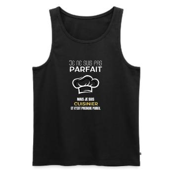 Je ne suis pas parfait mais je suis cuisinier - Débardeur bio Premium Homme - noir - Devant - Michal (187cm)