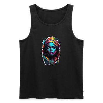Afro Frau - Schönheit - Männer Premium Bio Tank Top - Schwarz - Vorne - AI Model Male 178 light (178cm)