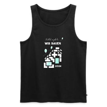 wir bauen Hausbau - Männer Premium Bio Tank Top - Schwarz - Vorne - AI Model Male 178 light (178cm)