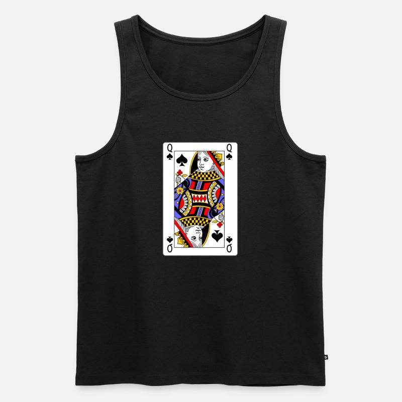 Spielkarten-Pik-Dame - Männer Premium Bio Tank Top - Schwarz