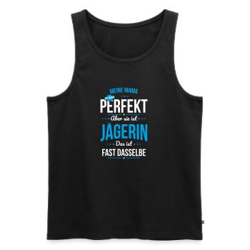 Meine Mama ist nicht perfekt aber sie ist Jägerin - Männer Premium Bio Tank Top - Schwarz - Vorne - Michal (187cm)