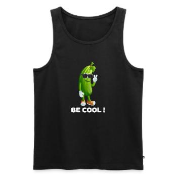 Cool Cucumber with Sunglasses - Men's Premium Organic Tank Top - black - Front - Michal (187cm)