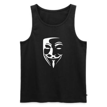 anonymous maske - Männer Premium Bio Tank Top - Schwarz - Vorne - AI Model Male 178 light (178cm)