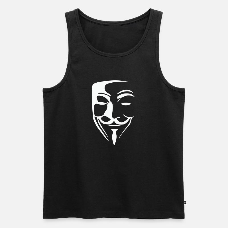 anonymous maske - Männer Premium Bio Tank Top - Schwarz