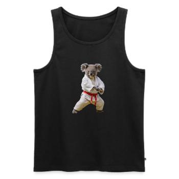 Koala sportif - Débardeur bio Premium Homme - noir - Devant - Michal (187cm)