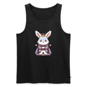 Lapin Roi Duc - Débardeur bio Premium Homme - noir - Devant - Michal (187cm)
