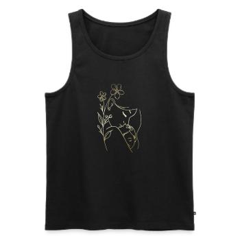 Mama liebt dich Mama Blumen Frauen Valentinstag - Männer Premium Bio Tank Top - Schwarz - Vorne - AI Model Male 178 light (178cm)