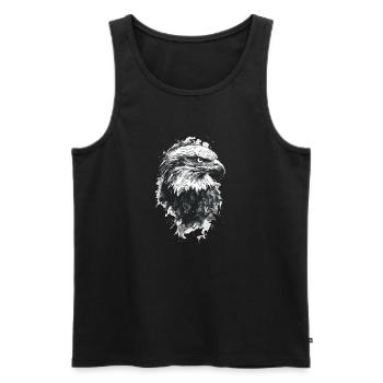 Eagle White-tailed Eagle Bird of Prey Bird of Prey Bird grey - Men's Premium Organic Tank Top - black - Front - AI Model Male 178 light (178cm)