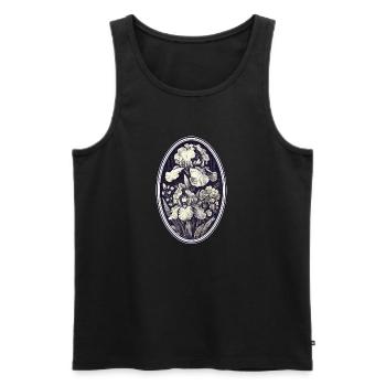 Viktorianische Vintage-Iris - Männer Premium Bio Tank Top - Schwarz - Vorne - AI Model Male 178 light (178cm)