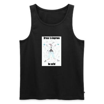 Wie man sich im Labor kleiden sollte - Männer Premium Bio Tank Top - Schwarz - Vorne - Michal (187cm)