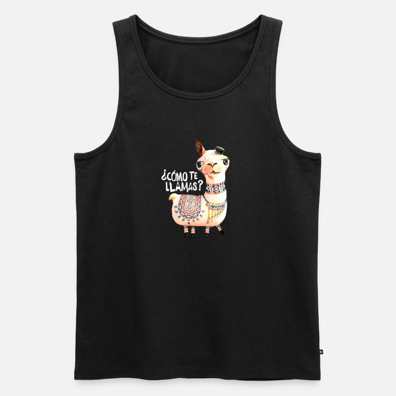 Lama,alpaka, Illustration, Comic - Männer Premium Bio Tank Top - Schwarz