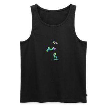 Kitesurf, surf, kitesurf, graffiti - Débardeur bio Premium Homme - noir - Devant - Michal (187cm)