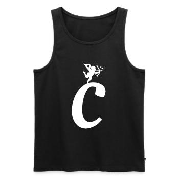 C - Männer Premium Bio Tank Top - Schwarz - Vorne - Michal (187cm)