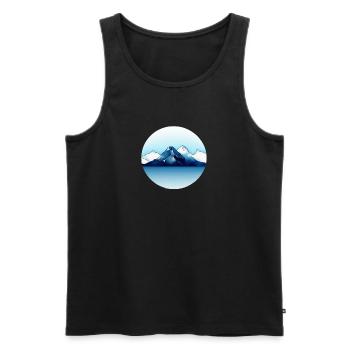 Gebirgslandschaft Geometrische Kunst - Männer Premium Bio Tank Top - Schwarz - Vorne - AI Model Male 178 light (178cm)